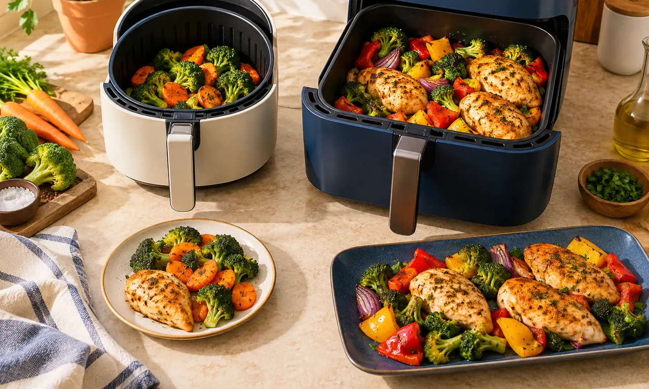 Editorial illustration for Air Fryer Size and Basket Guide