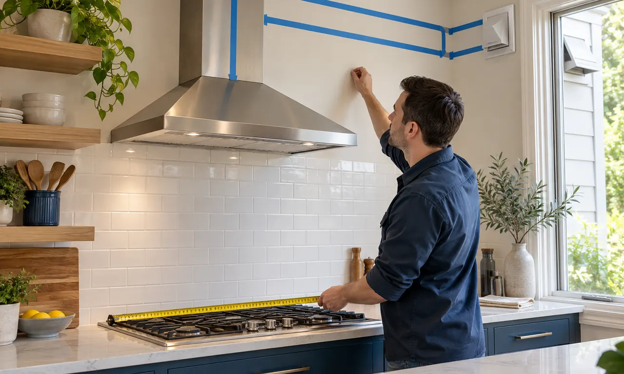 Editorial illustration for Kitchen Hood Width, Ducting and Airflow Guide